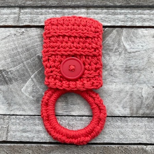 Red Crochet Towel Holders, Kitchen Towel Holders, Crochet Towel Ring Holder, Hanging Kitchen Towel Holders, Kitchen Towel Hanger