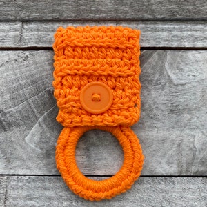 Orange Hand Towel Holder, Towel Hangers, Dish Towel Holder, Hanging Towel Holder, Crochet Hangers, Orange Towel Holder, Crochet Towel Hanger