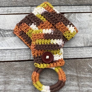 Crocheted Dishcloth, Crocheted Towel Holder, Crochet Dishcloth Set, Crochet Cotton Kitchen Set, Kitchen Dish Set, Kitchen Towel Hangers
