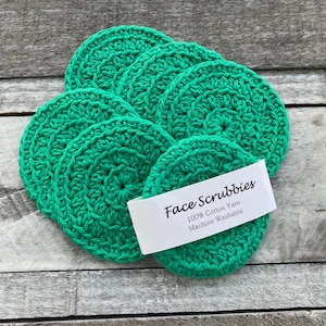 Cotton Face Scrubbies, Face Scrubbies, Reusable Face Scrubbies, Crochet Face Scrubbies, Cotton Rounds, Crocheted Face Scrubbies, Set of 6
