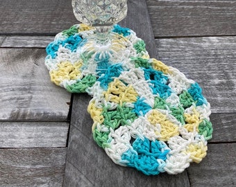 Crochet Flower Coasters, Crochet Coasters, Flower Coasters, Doily Coaster Set, Crochet Coaster Set, Spring Coasters, Set of 2