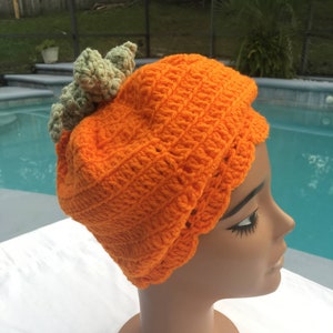 Pumpkin Beret, Crochet Pumpkin Hat, Fall Woman&#39;s Beret, Pumpkin Beret Hat, Fall Autumn Beret, Slouchy Hat Crochet, Orange Slouchy Hat, Beret