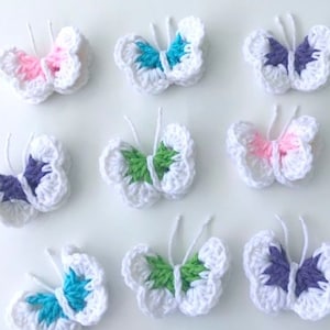 Crochet Butterfly Magnets, Butterfly Magnets, Crochet Magnets, Crocheted Butterfly Magnet, Crochet Butterfly Applique, Crochet Butterflies