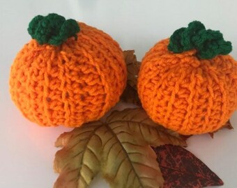 Crochet Plush Pumpkins, Handmade Crochet Pumpkin Décor, Crochet Pumpkin Plush, Small Crochet Pumpkins, Pumpkin Crochet Plush Toy, Set of 2
