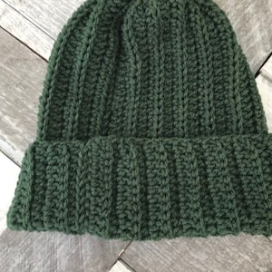 Green Crochet Unisex Beanie, Crochet Slouchy Beanie, Green Slouchy Beret Women, Unisex Mens Womens Knit Oversized Slouchy Crochet Beanie Hat