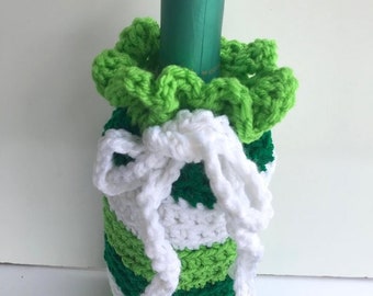 Crochet Wine Bottle Cover, Crochet Wine Bottle Covers, Crochet Wine Tote, Wine Bottle Covers, Wine Bag, St Patrick's Day Wine Bottle Cover