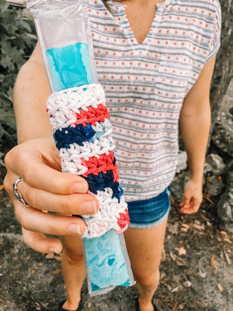Crochet Ice Pop Holders, Freeze Pop Sleeves, Popsicle Sleeves, Crochet