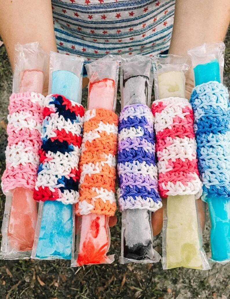 Crochet Ice Pop Holders, Freeze Pop Sleeves, Popsicle Sleeves, Crochet