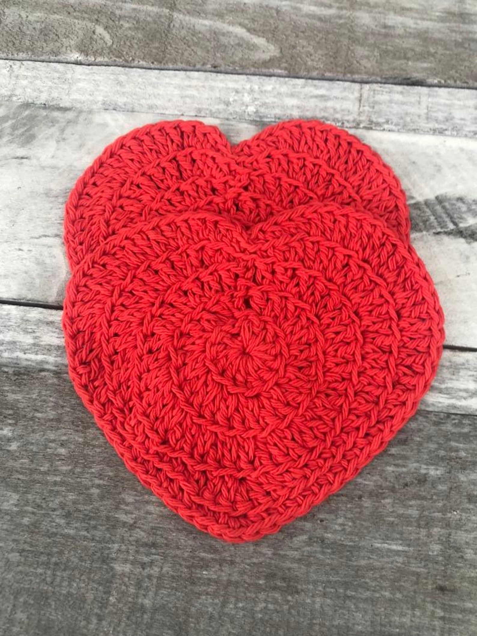 Crochet Heart Coasters Heart Coasters Valentine s Day Coasters Heart