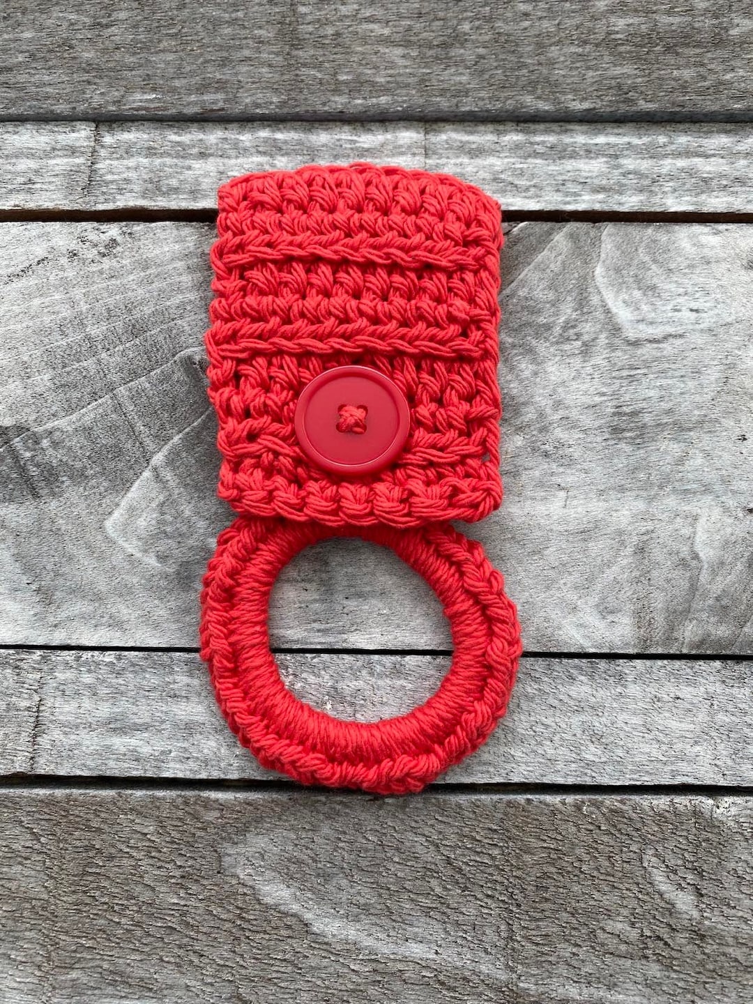 Red Crochet Towel Holders, Kitchen Towel Holders, Crochet Towel Ring