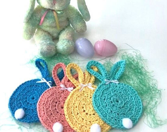 Easter Bunny Coasters, Crochet Bunny Coaster Set, Crochet Easter ...