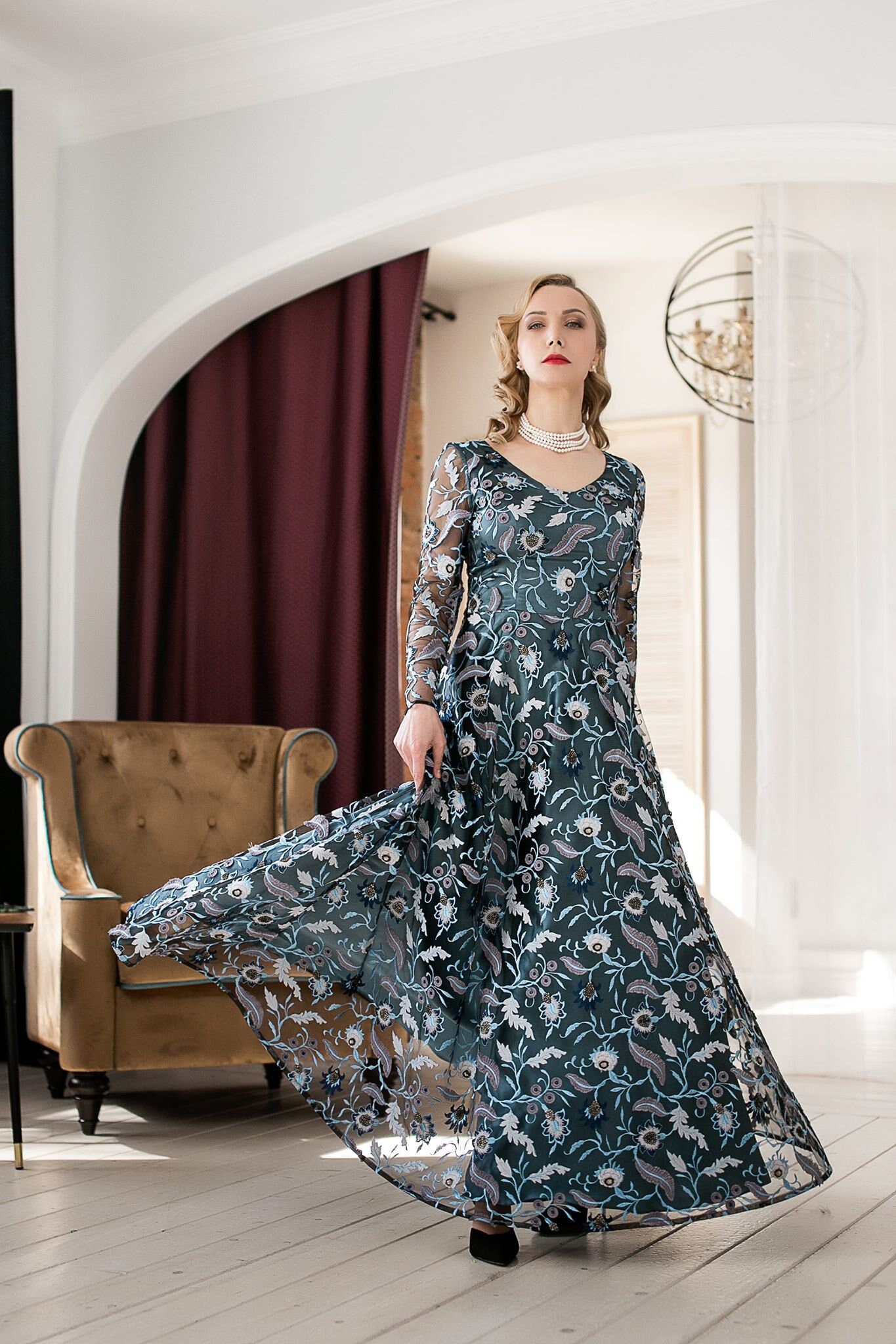 Ladies Silk Evening Dress Perfect for Prom party or special Etsy