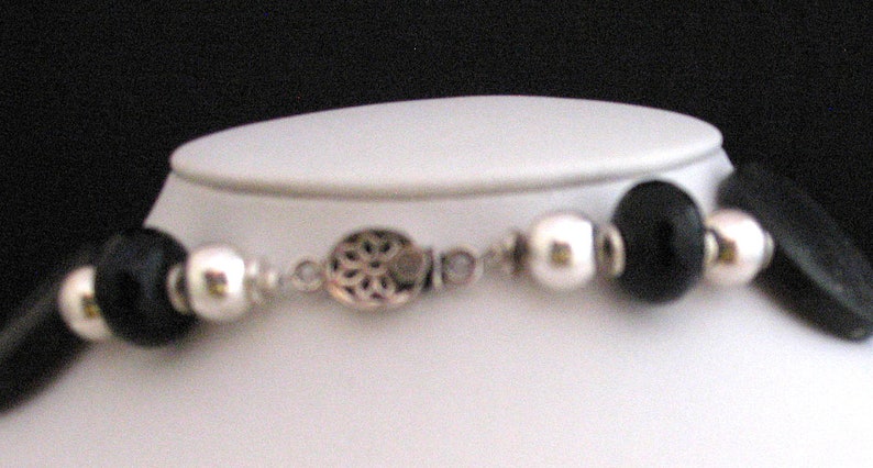 MARIPOSA NEGRA Bold matt and polished black onyx and silver dramatic statement piece