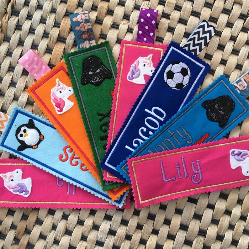 personalised bookmark bookmarks for kids children unicorn etsy