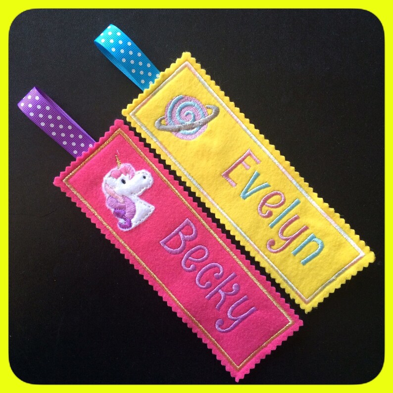 personalised bookmark bookmarks for kids children unicorn etsy