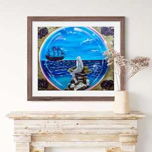 Sea Siren mermaid fantasy wall art print - 20x24 Inch - Sirens dream
