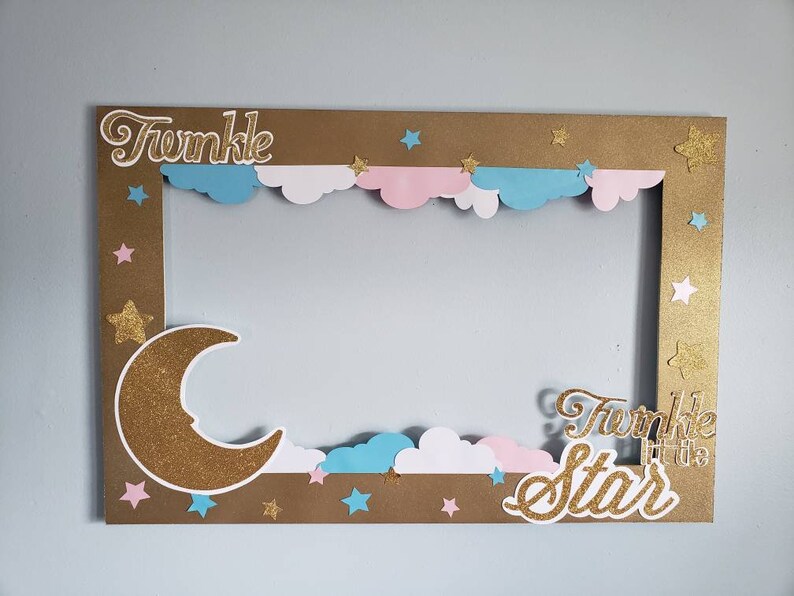 Twinkle twinkle little star frame gender reveal photo booth Etsy