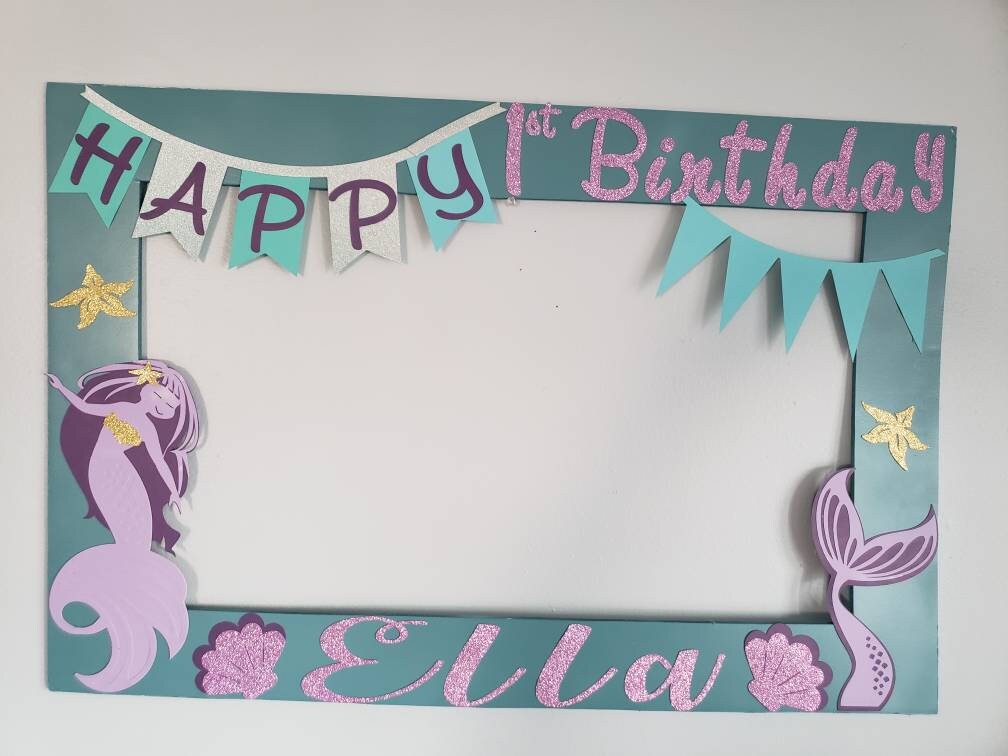 Wishful Mermaid photo booth Frame prop wishful Mermaid Photo Etsy