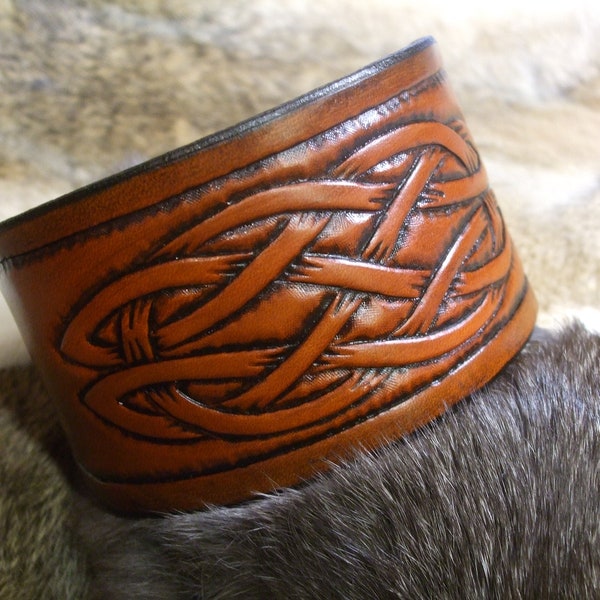 Hand Made Leather Celtic Greyhound, Lurcher, Sighthound collar