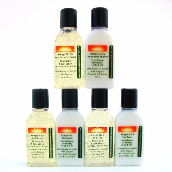 Dandruff and Dermatitis Shampoo & Conditioner Sample Pack ~ Organic Remedy  for Flaky and Dry Scalp
