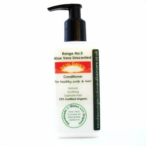 Aloe Vera Organic Hair Conditioner ~ Unscented for Sensitive Skin ~ Organic Hair Care for Sensitive Scalp ~ Vegan AV03