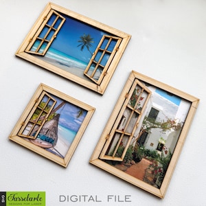 Miniatur Fensterrahmen SVG Set: Puppenhaus, Kartenherstellung Laser Cut Datei (Digitaler Download)