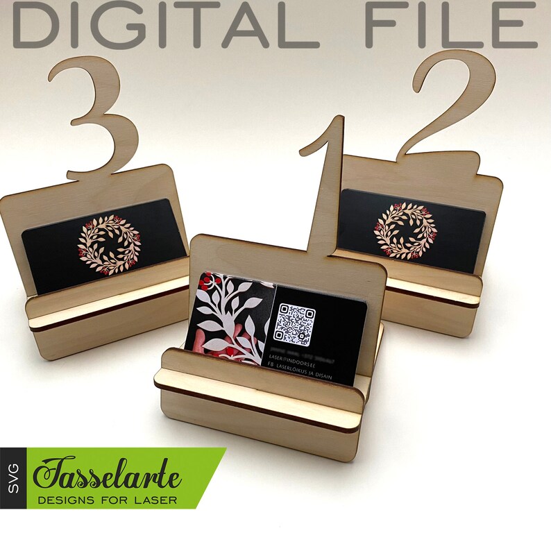 Table Number / Business Card Holder SVG Vector FILE Etsy