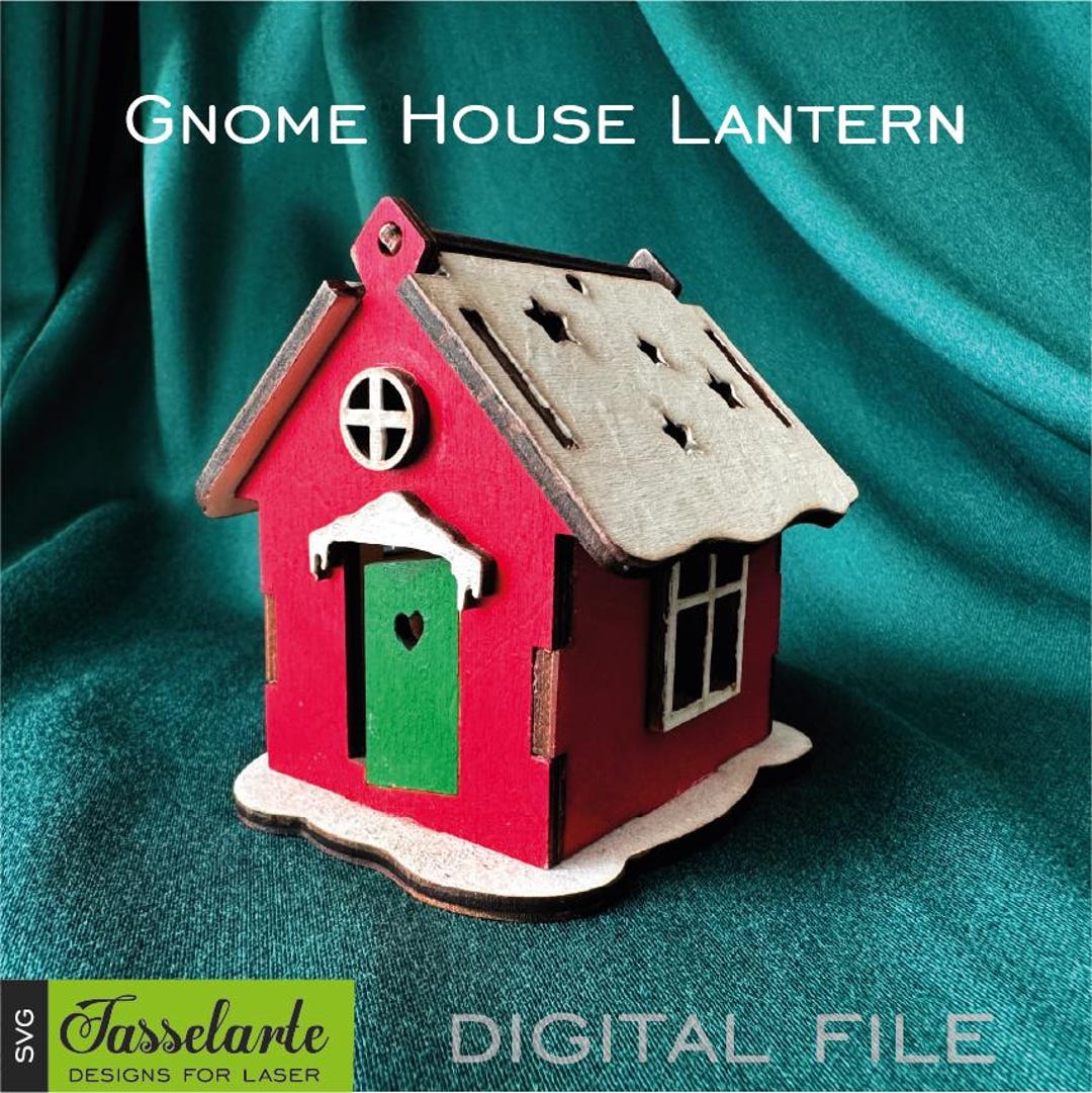 3D Christmas Gnome House Lantern – Tealight Holder - Laser Cut SVG ...