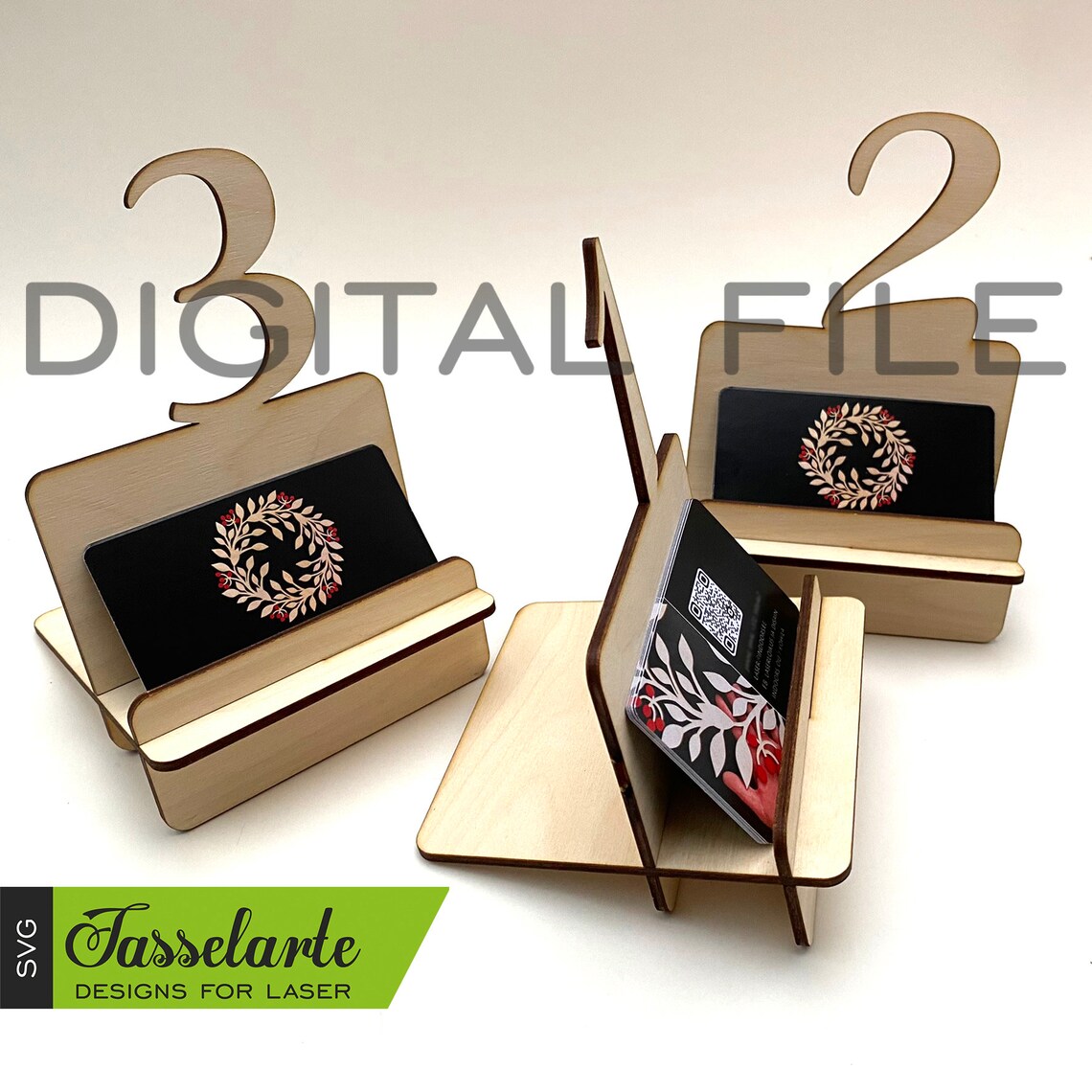 Table Number / Business Card Holder SVG Vector FILE Etsy