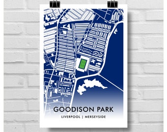 EVERTON Football Gift - Goodison Park Stadium Art Map A3 Print - EFC