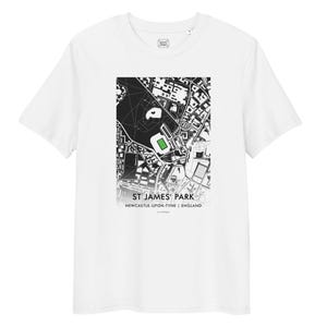 Newcastle T Shirt – St James’ Park Stadium Map Football Shirt – Newcastle Fan Gift