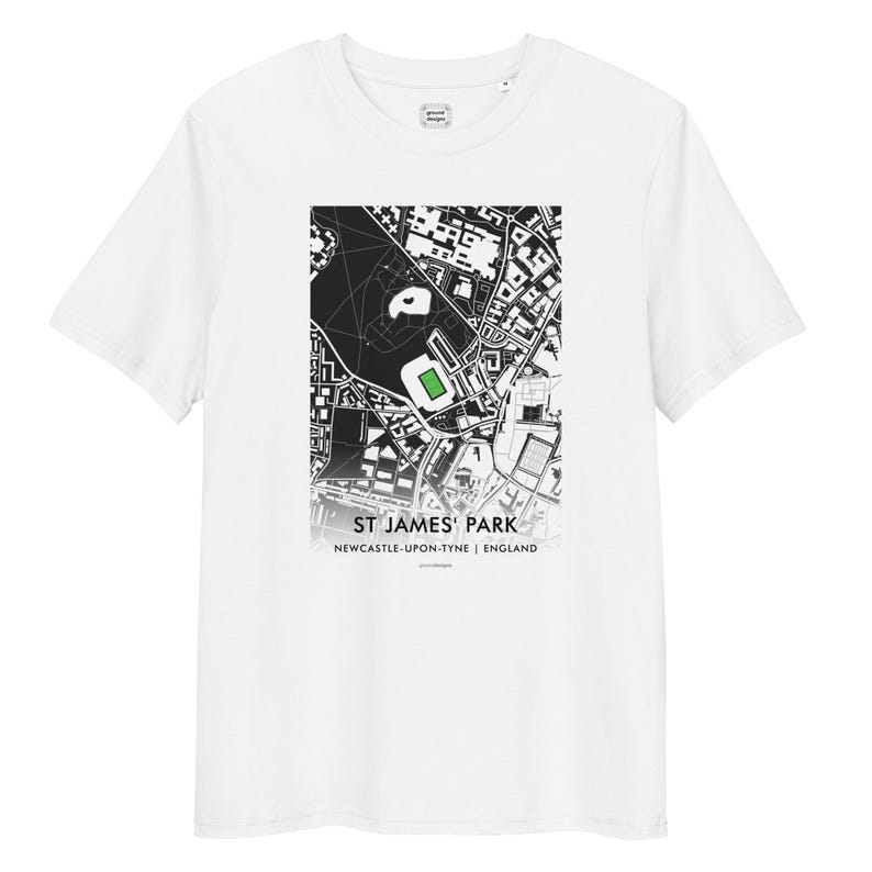 Newcastle T Shirt – St James’ Park Stadium Map Football Shirt – Newcastle Fan Gift