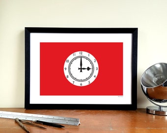 Arsenal FC A3 Minimalist Graphic Design Art Print - Highbury "Clock End"