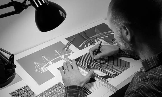 Stampa Artistica A3 – Mappa Dello Stadio Meadow Lane (Notts County FC) – GroundDesigns, Carta 300g/m²