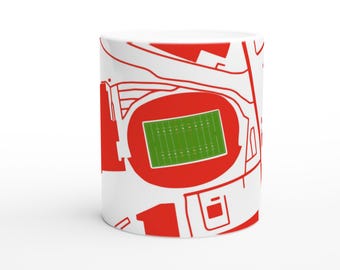 St Helens Saints - Langtree Park Rugby League Ceramic Mug - Stadium Map Edition