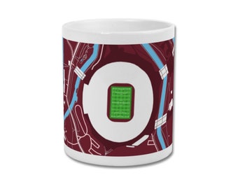 WEST HAM UNITED Mug - London Stadium Map - Football Gift whufc