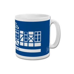 Portsmouth FC Minimalist Graphic Design Mug - Fratton Park "Pompey Pavilion"