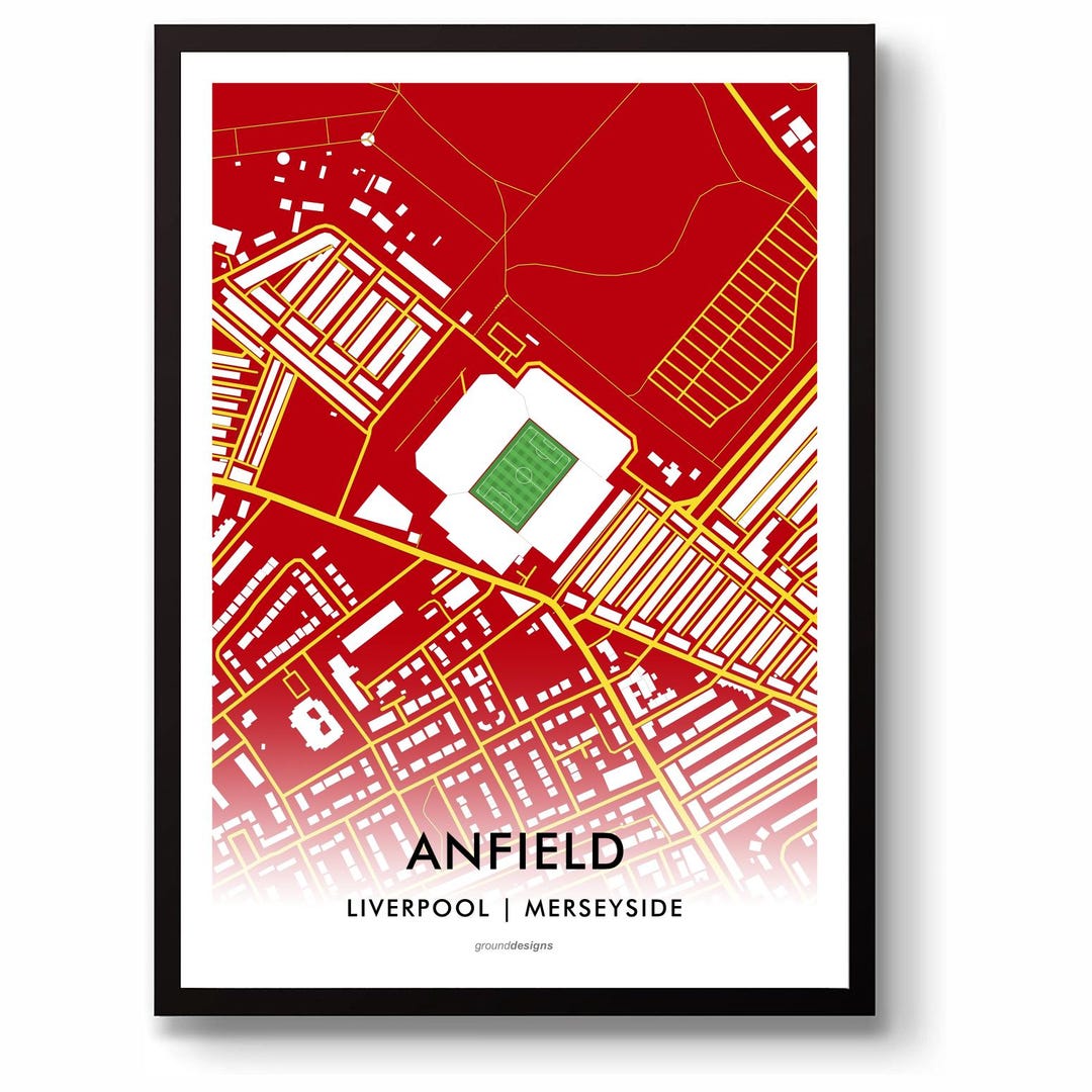 Liverpool FC Anfield Wall Art Print – Football Stadium Map - Etsy