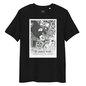 Newcastle T Shirt – St James’ Park Stadium Map Football Shirt – Newcastle Fan Gift