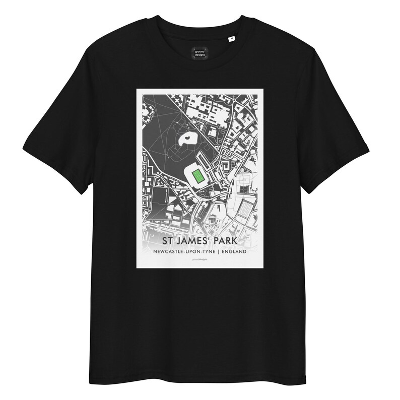 Newcastle T Shirt – St James’ Park Stadium Map Football Shirt – Newcastle Fan Gift