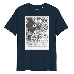 Newcastle T Shirt – St James’ Park Stadium Map Football Shirt – Newcastle Fan Gift