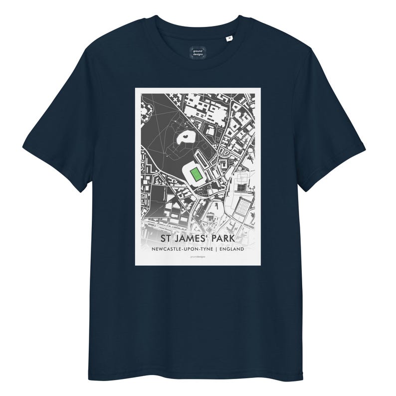 Newcastle T Shirt – St James’ Park Stadium Map Football Shirt – Newcastle Fan Gift