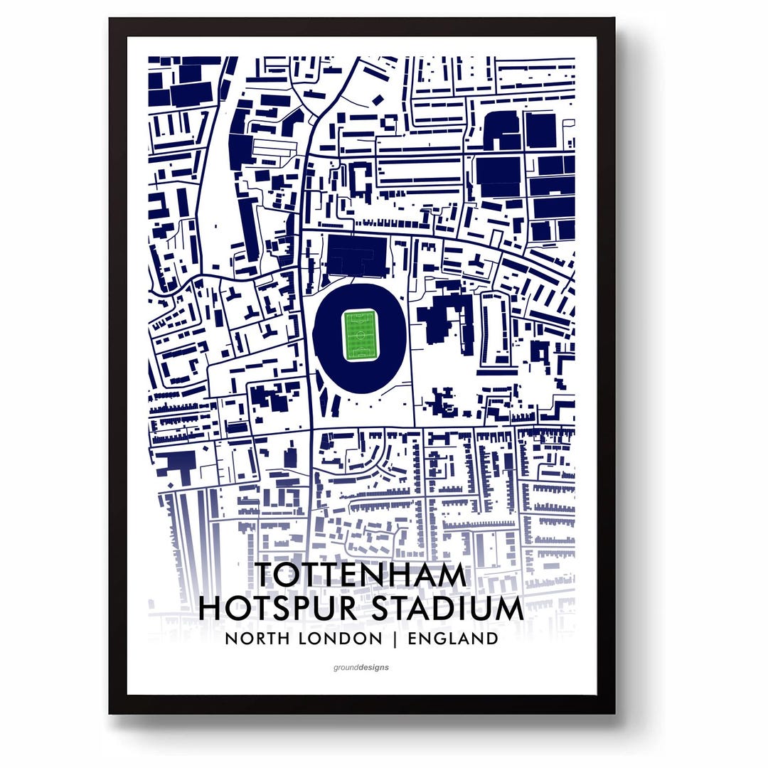 Tottenham Bts Map.pdf Tottenham Hotspur Stadium Wall Art Print - Spurs Football Stadium Map ...