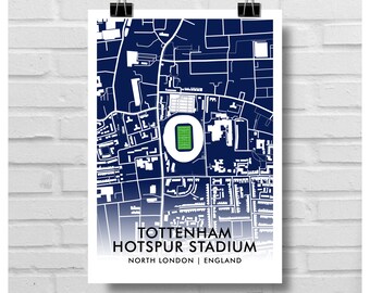 TOTTENHAM HOTSPUR STADIUM Football Gift Art Map A3 Print - Spurs