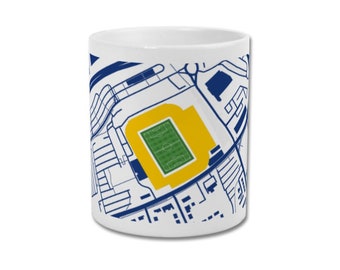 LEEDS UNITED Mug - Elland Road Stadium Map - Football Gift LUFC