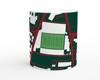Leicester Tigers Rugby Union - Welford Road Ceramic Mug - Stadium Map Edition