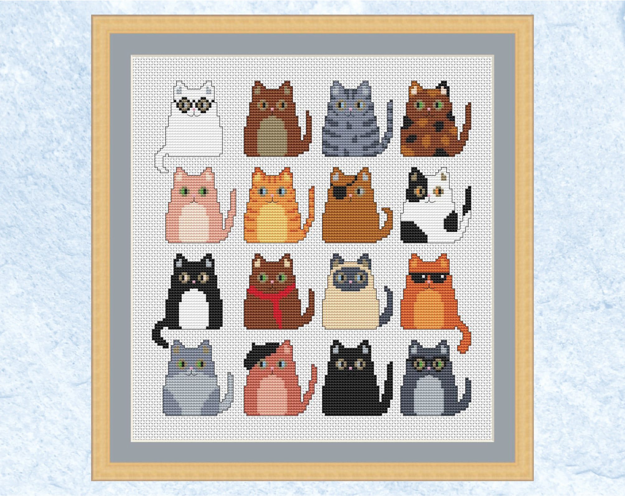 FREE cross stitch animal pattern: Cats - Cheering Studio