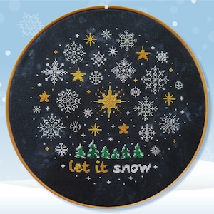 Snowflakes and Stars cross stitch pattern - previous Stitchalong - instant download PDF