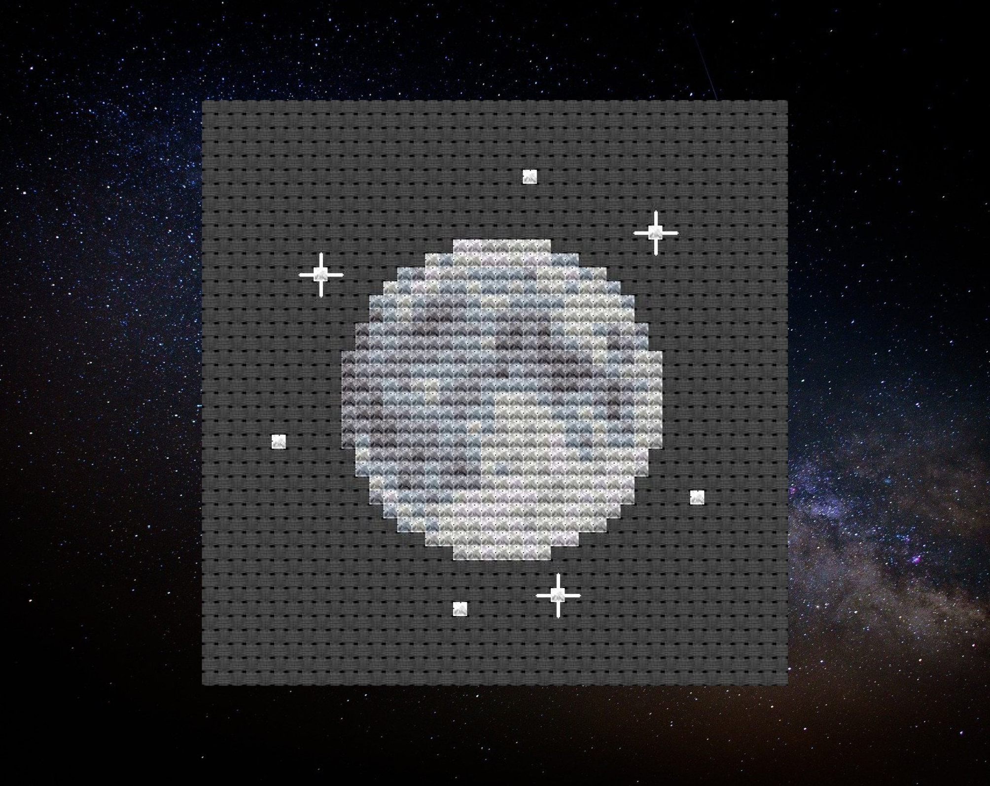 Mini Full Moon Cross Stitch Pattern, Fun Quick Astronomy and Space