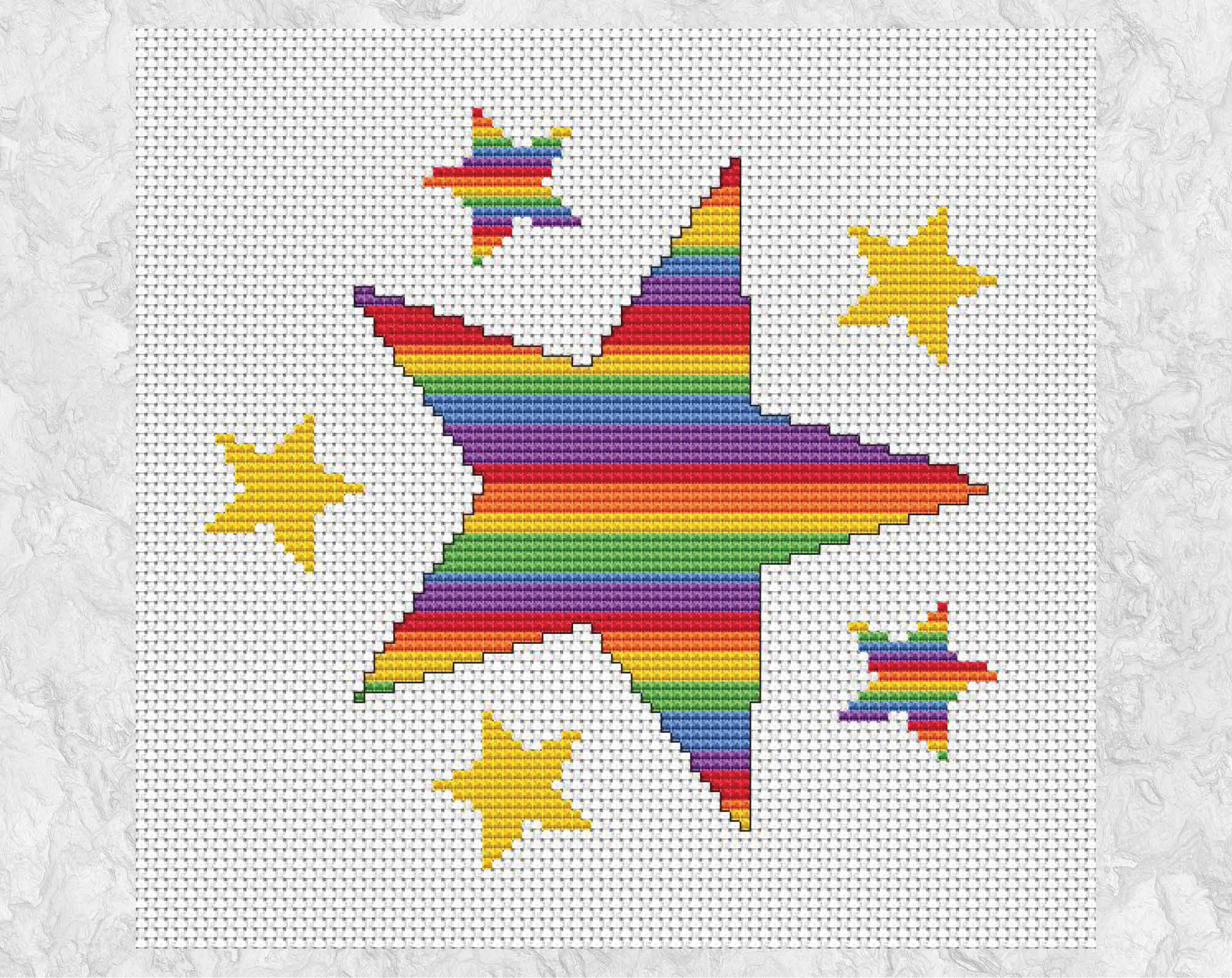 Star Cross Stitch Design PDF Rainbow Baby Counted Cross - Etsy